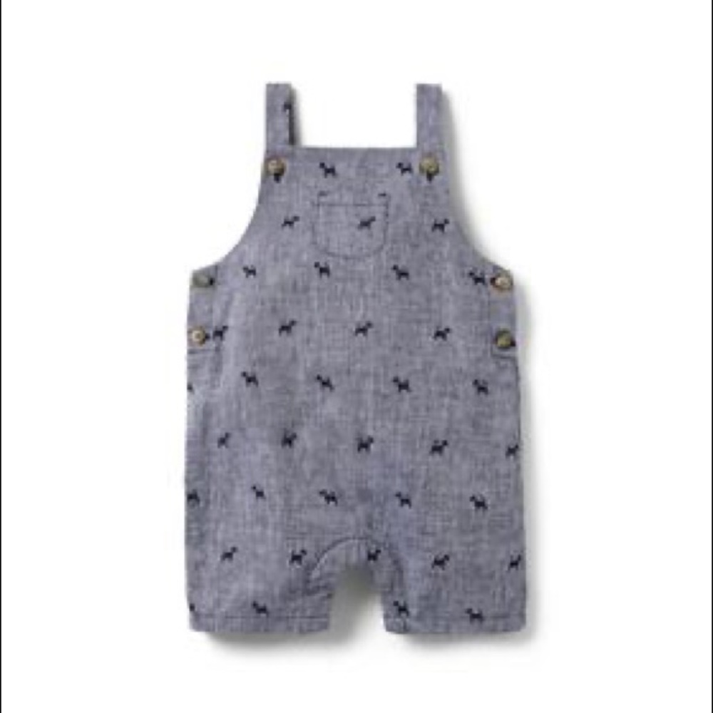 Janie and Jack baby linen dinosaur Dino overall Size 18 to 24 months